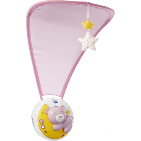 Mobil mit Projektor Chicco Next2Moon Pink