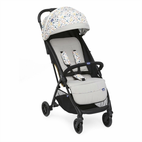 Passeggino Leggero Chicco Glee Joking Beige Portata 22 kg Chiusura Automatica + Parapioggia