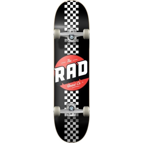 RAD Checker Stripe Skateboard - Black - Black / 8"- Scootworld.de