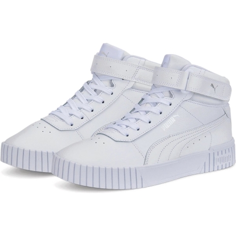 Puma Carina 2.0 Mid Sneakers Damen Schuhe | White/Silver | Größe: 40.5