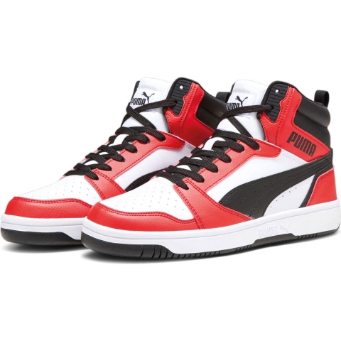 Puma Rebound Sneakers Schuhe | Mit Plain | White/Black/Red | Größe: 40.5