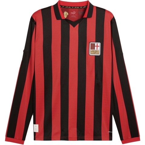 Puma AC Milan 125th Anniversary Authentic Trikot Herren | Mit Striped | Black/Red | Größe: S
