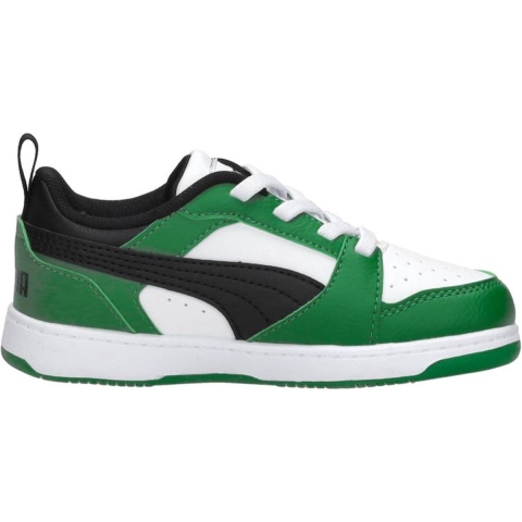 Puma Rebound V6 Lo Sneakers Kleinkinder Schuhe | White/Black/Archive Green | Größe: 23