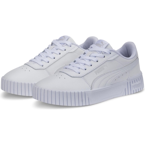 Puma Carina 2.0 Sneakers Teenager Schuhe Für Damen Für Kinder | Mit Plain | White/Silver | Größe: 37.5