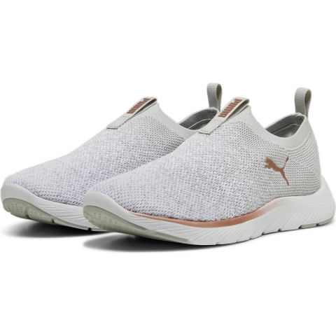 Puma Softride Premier Slip-On Strick-Laufschuhe Damen | Ash Gray/White/Rose Gold | Größe: 41