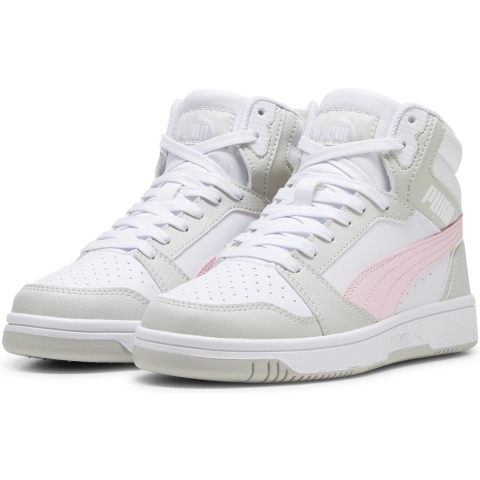 Puma Rebound V6 Mid Sneakers Teenager Schuhe Für Für Kinder | White/Frosty Pink/Sedate Gray | Größe: 36