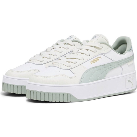 Puma Carina Street Sneakers Damen Schuhe | Mit Plain | White/Green Fog/Vapor Gray | Größe: 38