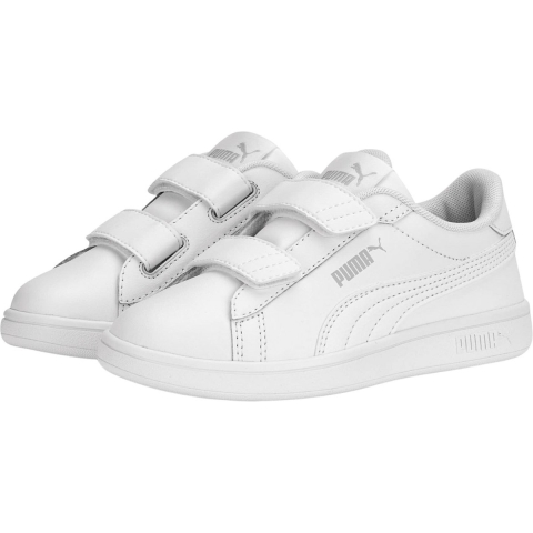 Puma Smash 3.0 Leather Sneakers für Kinder Schuhe | White/Cool Light Gray | Größe: 30