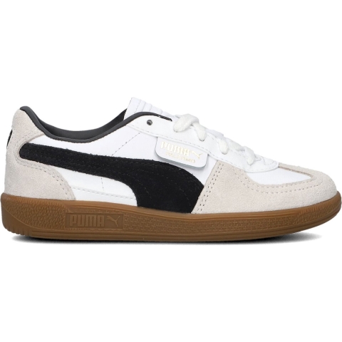 Puma Palermo Leather Sneakers Kinder Schuhe | Mit Plain | White/Vapor Gray/Gum | Größe: 35