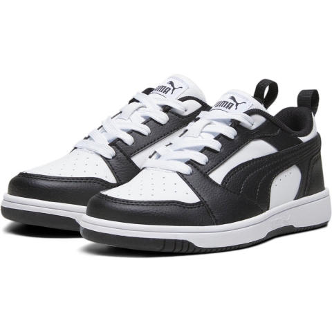 Puma Rebound V6 Lo Sneakers Kinder Schuhe | White/Black | Größe: 28