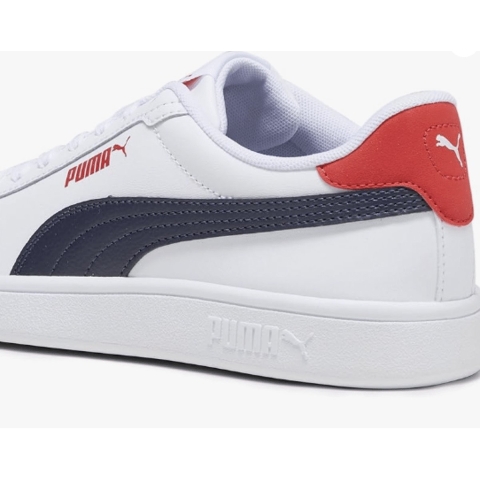 Puma Smash 3.0 Leather Sneakers Teenager Schuhe Für Für Kinder | White/Navy/Red | Größe: 37
