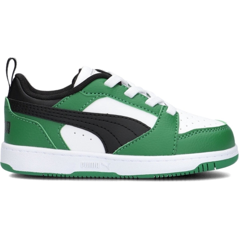 Puma Rebound V6 Lo Sneakers Kleinkinder Schuhe | White/Black/Archive Green | Größe: 25