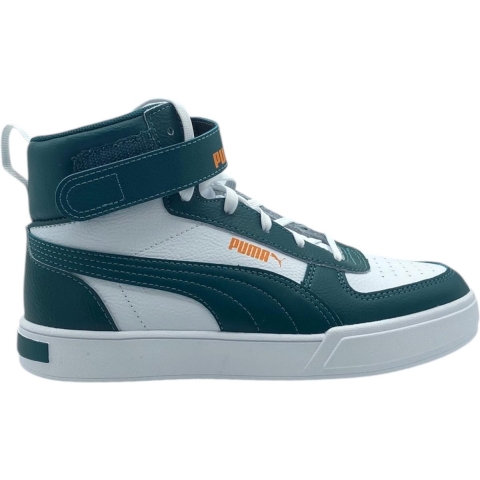 Puma Caven Mid Sneakers Kinder Schuhe | White/Varsity Green/Pumpkin Pie | Größe: 34.5