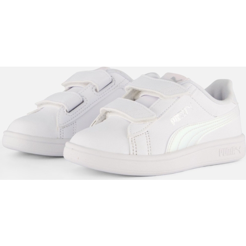 Puma Smash 3.0 Holo 2.0 Sneakers Kinder Schuhe | Mit Plain | White/Mauve Mist/Silver | Größe: 31