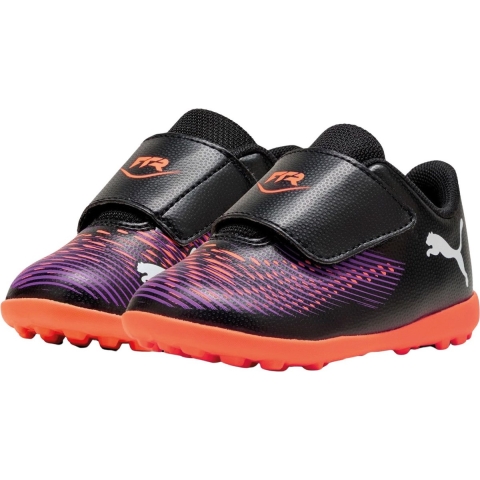 Puma FUTURE 8 PLAY TT V Fußballschuhe Kinder | Black/White/Glowing Red | Größe: 22