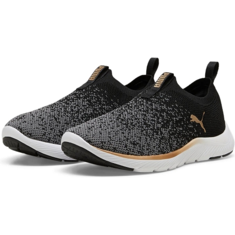 Puma Softride Premier Slip-On Strick-Laufschuhe Damen | Black/Gold/Cool Dark Gray | Größe: 39