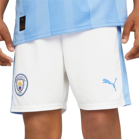 Puma Manchester City Fußballshorts Teenager Für Für Kinder | Mit Color Blocking | White/Light Blue | Größe: 11-12Y