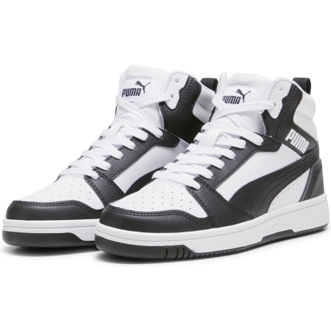 Puma Rebound V6 Mid Sneakers Teenager Schuhe Für Für Kinder | White/Black/Shadow Gray | Größe: 37.5