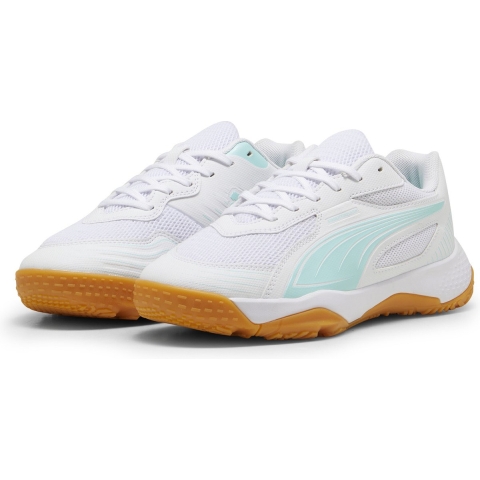 Puma Solarflash III Hallensportschuhe Teenager Für Für Kinder | White/Electric Peppermint | Größe: 38