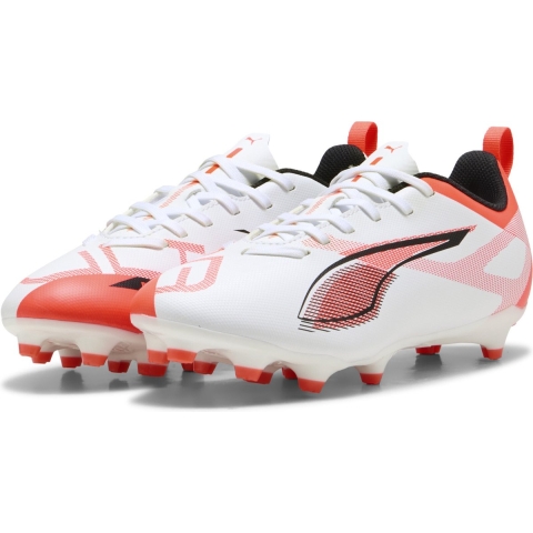 Puma ULTRA 5 PLAY FG/AG Fußballschuhe Teenager Für Für Kinder | White/Black/Glowing Red | Größe: 38.5