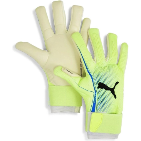 Puma ULTRA ULTIMATE Hybrid Torwarthandschuhe | Fizzy Apple/Bluemazing | Größe: 8
