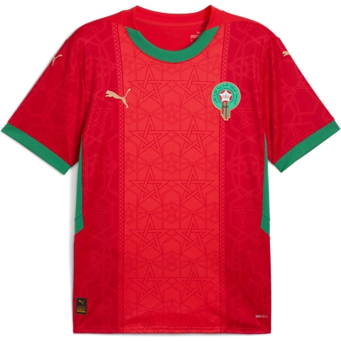 Puma Marokko 2025 Heimtrikot Herren | Mit Print | Red/Archive Green | Größe: M