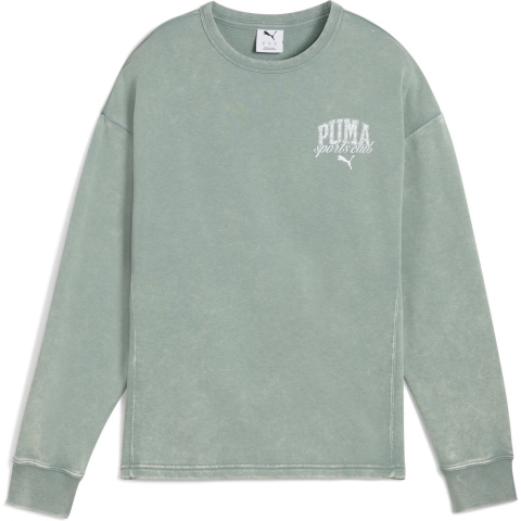 Puma CLASS Bequemer Crewneck mit Waschung Damen | Mit Print | Green Moon | Größe: M