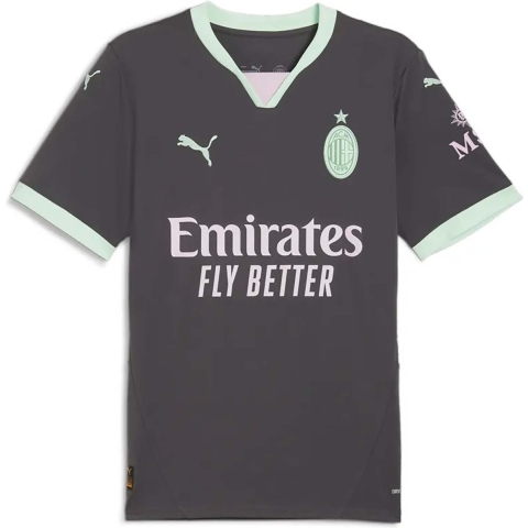 Puma AC Milan 24/25 Ausweichtrikot Herren | Mit Print | Shadow Gray/Fresh Mint | Größe: XS