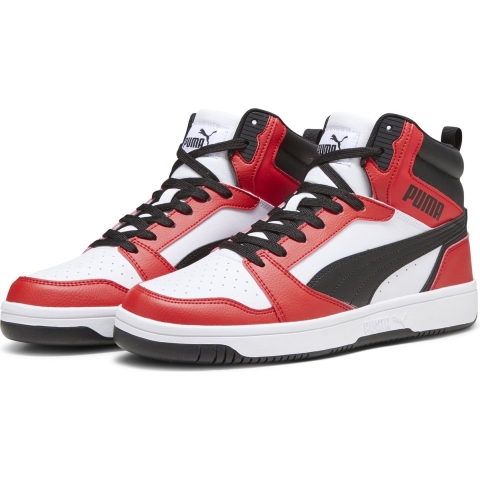 Puma Rebound Sneakers Schuhe | Mit Plain | White/Black/Red | Größe: 46