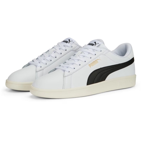 Puma Smash 3.0 L Sneakers Schuhe | Mit Plain | White/Black/Gold | Größe: 48