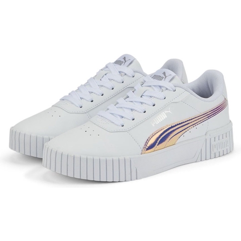 Puma Carina 2.0 Holo Sneakers Teenager Schuhe Für Damen Für Kinder | Mit Plain | White/Silver | Größe: 36