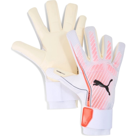 Puma ULTRA ULTIMATE Hybrid Torwarthandschuhe | Mit Other Pattern | White/Glowing Red/Black | Größe: 9.5