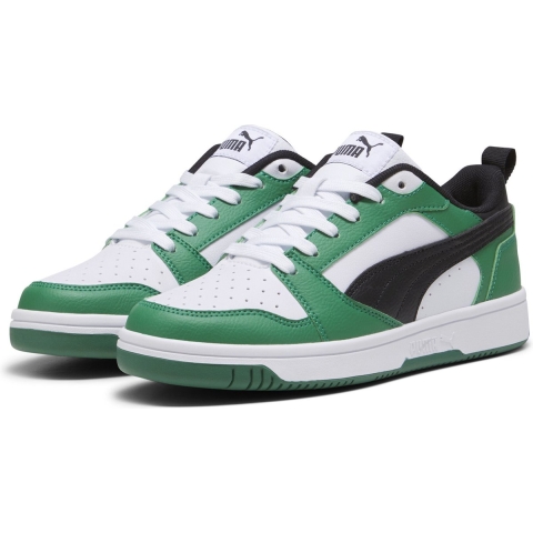 Puma Rebound V6 Lo Sneakers Jugendliche Schuhe Für Für Kinder | White/Black/Archive Green | Größe: 36