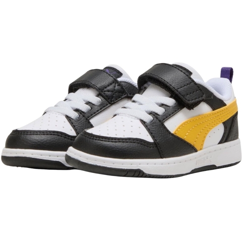 Puma Rebound V6 Lo Sneakers Babys Schuhe | Mit Colorful | Black/Yellow Sizzle/White | Größe: 25