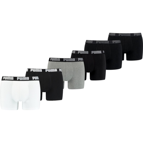 Licence Puma Boxershorts 6-er Pack Herren | White/Grey/Black | Größe: 2