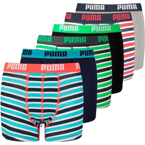 Licence Puma AOP Boxershorts 6er-Pack Jungen Für Für Kinder | Blue/Green/Red | Größe: 12