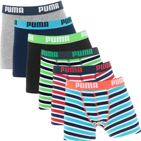Licence Puma AOP Boxershorts 6er-Pack Jungen Für Für Kinder | Blue/Green/Red | Größe: 10