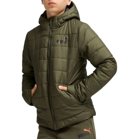 Puma Essentials Wattierte Jacke Teenager Für Herren Für Damen Für Kinder | Mit Plain | Dark Olive | Größe: 7-8Y