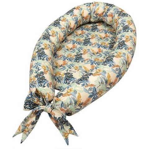 Babynest - Müsli - By green cotton - 75x40 cm - Fern buttercream - Blumendesign