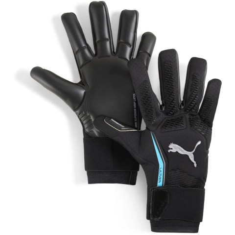 Puma ULTRA ULTIMATE Hybrid Torwarthandschuhe | Mit Other Pattern | Black/Bright Aqua | Größe: 7