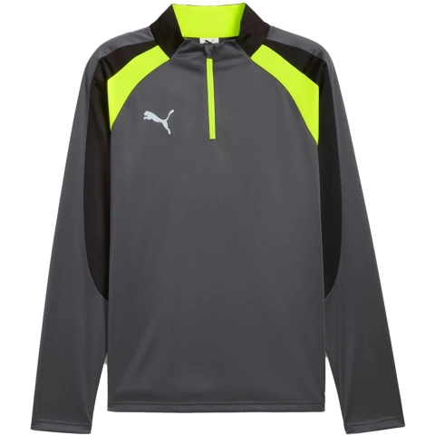 Puma individualLIGA Top mit viertellangem Reißverschluss Herren | Mit Plain | Galactic Gray/Yellow Alert | Größe: M