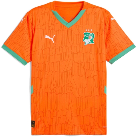 Puma Elfenbeinküste 2025 Heimtrikot Herren | Mit Print | Rickie Orange/Jade Frost | Größe: M