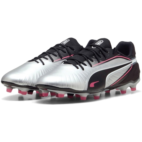 Puma KING MATCH FG/AG Fußballschuhe Unisex | Silver/Black/Sun Struck | Größe: 45