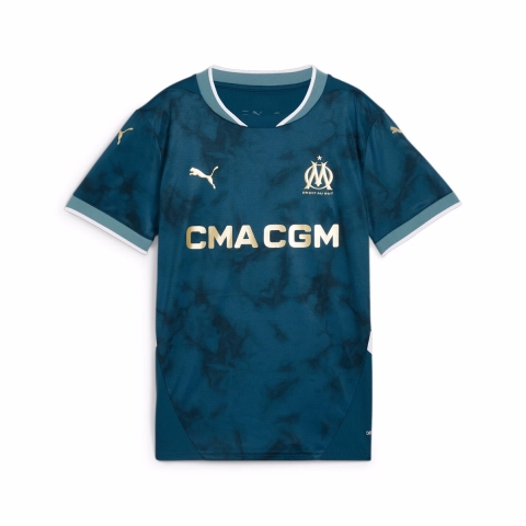 Puma Olympique de Marseille 24/25 Auswärtstrikot Teenager Für Für Kinder | Mit Print | Ocean Tropic/Bold Blue | Größe: 13-14Y