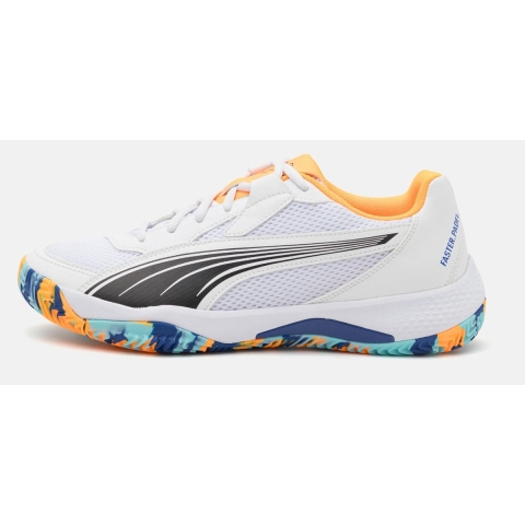 Puma NOVA Court Padelschuhe | Mit Colorful | White/Black/Vivid Blue | Größe: 42.5