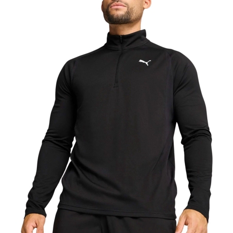 Puma TAD TECH Oberteil mit viertellangem Reißverschluss im Materialmix Herren | Black | Größe: S