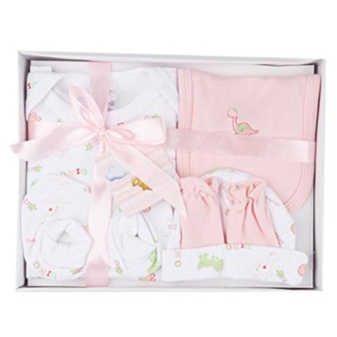 D2588 Schachtel für Neugeborene, 5 Stück, 100 % Baumwolle, Rosa, Größe 0-6 Monate