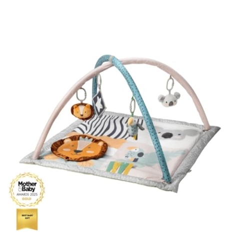 Nuby - Animal Adventures interaktive Spielmatte - Babygym mit weich, gefütterten Seiten - Mit interaktiven Figuren für Babys und Kleinkinder – Mehrfarbig - 0+ Monate