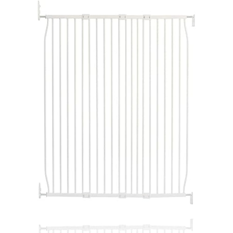 Safetots Extra Hohes Eco Schraubbefestigung Babygitter, Weiß, 120cm - 130cm, Extra hohes Gitter mit einer Höhe von 100cm, Treppengitter für Babys, Schraubbefestigtes Sicherheitsgitter