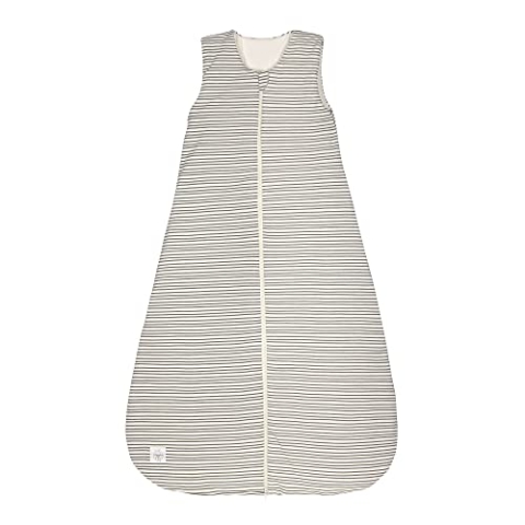 LÄSSIG Baby Ganzjahres Schlafsack ohne Ärmel unisex/Sleeping Bag Interlock Striped grey/anthracite, Größe 86/92 13-24 Monate